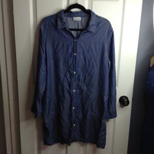 Tommy Bahama smock top/Tunic; "M/L" Blue, Lightweight, Chic over tights - dress!